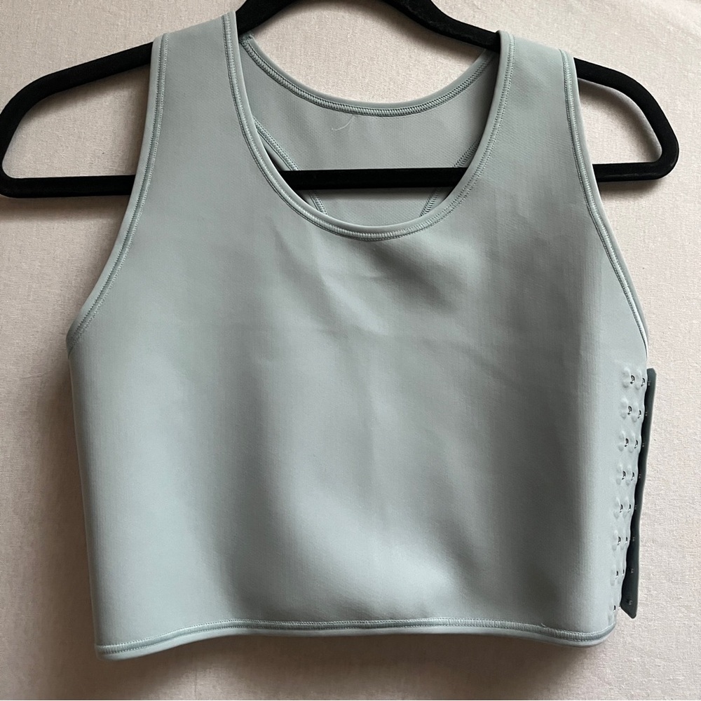 Understance Frost Green Compression Sports Bra L Racerback Longline